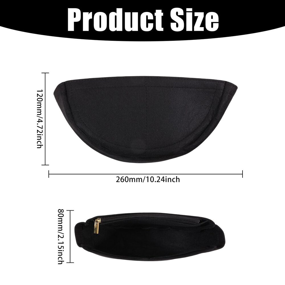 4215 Mini Half Round Felt Purse Organizer Insert Small Handbag Purse - Picture 2 of 7